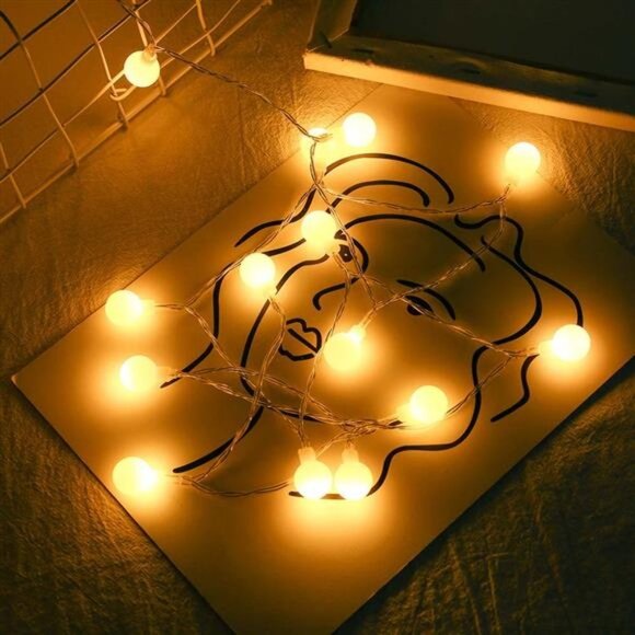 20 LEDs Garland LED Ball String Lights Waterproof Christmas Tree Wedding - Picture 8 of 9